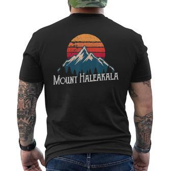 Hawaiian Mount Haleakala Volcano Mountain Retro T Men's T-shirt Back Print - Monsterry