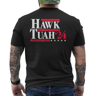 Hawk Tuah 24 Spit On That Thang Election Men's T-shirt Back Print - Monsterry UK