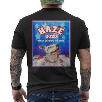 Haze 2020 Pit Bull Dog American Flag Graphics Men's T-shirt Back Print - Monsterry