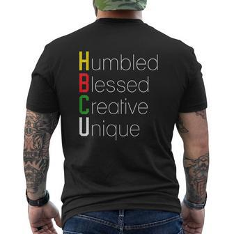 Hbcu Apparel African Humbled Blessed Creative Unique Mens Back Print T-shirt - Thegiftio UK