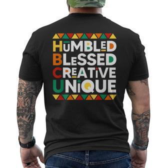 Hbcu Humbled Blessed Creative Unique Historical Black Men's T-shirt Back Print - Seseable