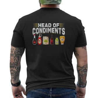 Head Of Condiments Barbecue Mens Back Print T-shirt - Thegiftio UK