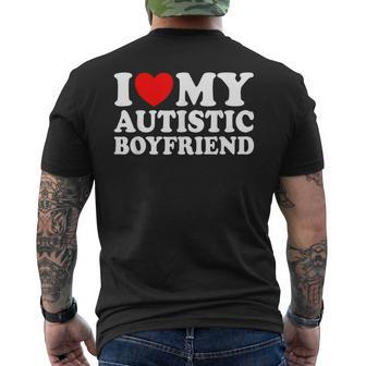 I Heart My Autistic Boyfriend I Love My Autistic Boyfriend Men's T-shirt Back Print - Monsterry