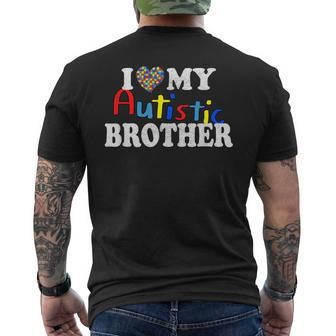 I Heart My Autistic Brother I Love My Autistic Brother Men's T-shirt Back Print | Mazezy