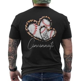 Heart Baseball Fans Men's T-shirt Back Print | Seseable CA