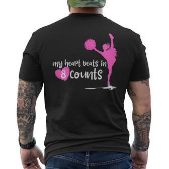 My Heart Beats In 8 Counts Cheerleader Cheerleading Cheer Men's T-shirt Back Print - Monsterry AU