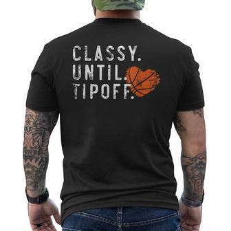 Heart Classy Until Tipoff Basketball Player Sport Vintage Men's T-shirt Back Print - Monsterry UK