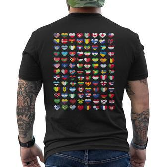 Heart Flags Of The Countries Of The World Flag International Men's T-shirt Back Print - Monsterry CA