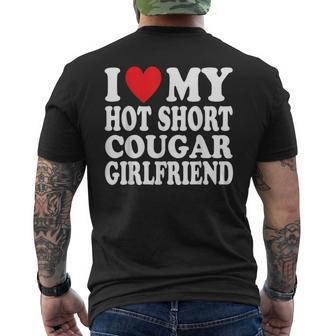 I Heart My Hot Short Cougar Girlfriend I Love My Short Gf Men's T-shirt Back Print - Seseable