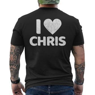 I Heart Love Chris Boyfriend Name Chris Men's T-shirt Back Print - Seseable