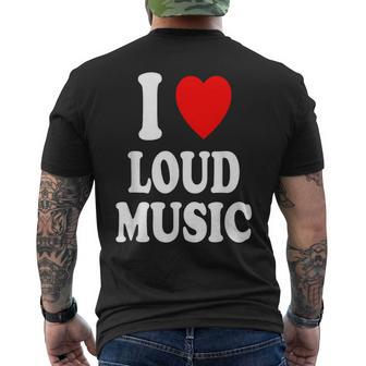 I Heart Love Loud Music Concerts Raves Clubs Clubbing Men's T-shirt Back Print - Monsterry CA