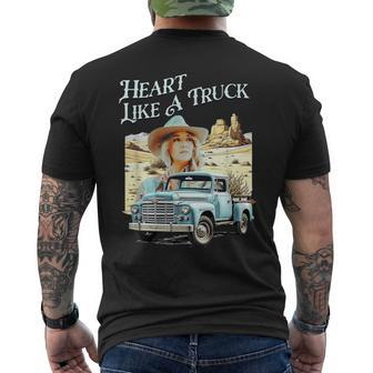 Heart Like A Truck Retro Wildflowers And Wild Horses Vintage Men's T-shirt Back Print | Mazezy