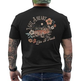 I Got A Heart Like A Truck Western Country Music Cowboy Men's T-shirt Back Print | Mazezy DE
