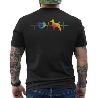 Heartbeat Paw Poodle Tie Dye Hippie Pet Dog Lover Owner Men's T-shirt Back Print | Mazezy