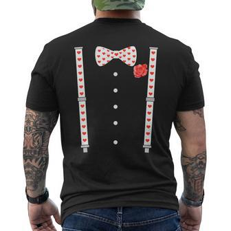Hearts Bow Tie Love Heart Valentine's Day Valentines Men's T-shirt Back Print - Monsterry