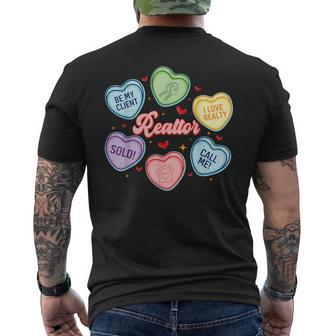 Hearts Candy Valentines Day Real Estate Be My Client Men's T-shirt Back Print - Seseable