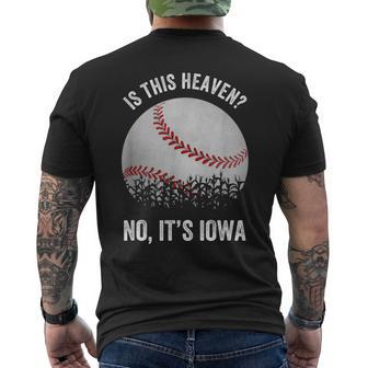 Is This Heaven No It's Iowa Vintage Baseball Corn Fields Men's T-shirt Back Print - Monsterry UK