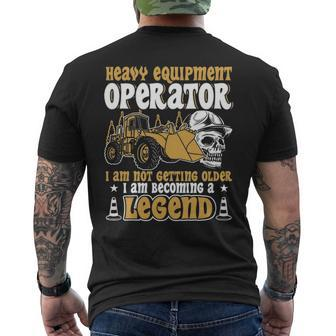 Heavy Equipment Operator Legend Occupation Men's T-shirt Back Print | Mazezy