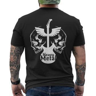Heavy Metal Flying Guitars With Skulls Rock Men's T-shirt Back Print - Monsterry DE