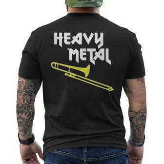 Heavy Metal Marching Band Concert Band Trombone Men's T-shirt Back Print - Monsterry UK
