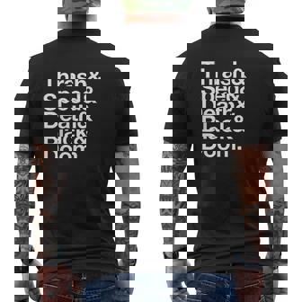 Heavy Metal Music Types List Thrash Speed Doom Death Black Mens Back Print T-shirt - Thegiftio