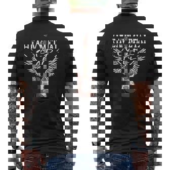 Heavy Metal Over All Iintage Heavy Metal Guitarra Camiseta Hombre Estampado Espalda - Regaloses