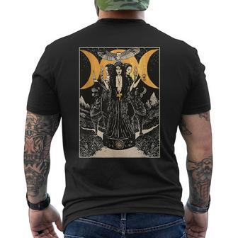 Hecate Triple Moon Goddess Wiccan Wicca Pagan Witch Men's T-shirt Back Print - Seseable