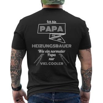 Heizungsbauer Papa For Birth Father's Day Idea T-Shirt mit Rückendruck - Geschenkecke