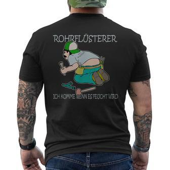 Heizungsbauer Rohrflüsterer Plumber S T-Shirt mit Rückendruck - Seseable