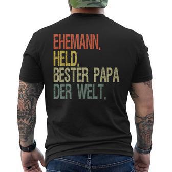 Held Beste Papa Der Welt Help T-Shirt mit Rückendruck - Geschenkecke