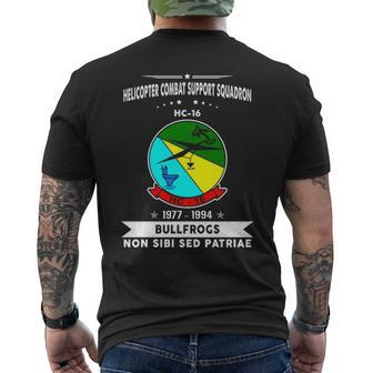 Helicopter Combat Support Squadron 16 Hc 16 Helsuppron 16 Bullfrogs Men's T-shirt Back Print | Mazezy