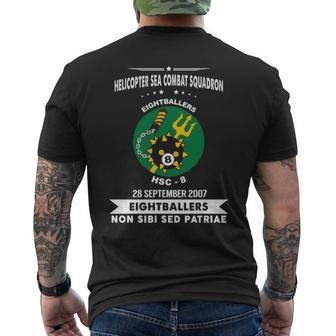 Helicopter Sea Combat Squadron 8 Hsc Men's T-shirt Back Print | Mazezy