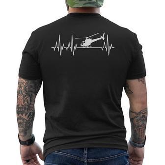 Hélicoptère Rythme Cardiaque Hélicoptère Ekg Pilot T-shirt imprimé au dos - Cadeauxyz