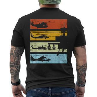 Helicopterintage Helicopter Pilot T-Shirt mit Rückendruck - Seseable