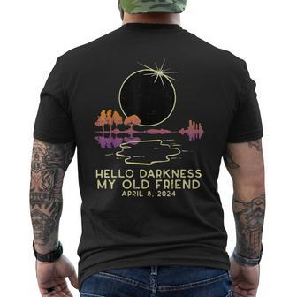 Hello Darkness Solar Eclipse 2024 April 8 Women Men's T-shirt Back Print | Mazezy
