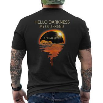 Hello Darkness My Old Friend 2024 Solar Eclipse 40824 Men's T-shirt Back Print | Mazezy