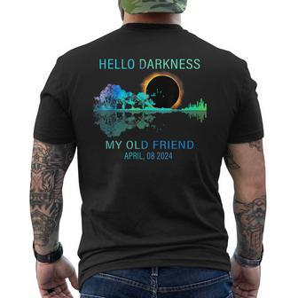 Hello Darkness My Old Friend 2024 Solar Eclipse April 08 24 Men's T-shirt Back Print - Monsterry