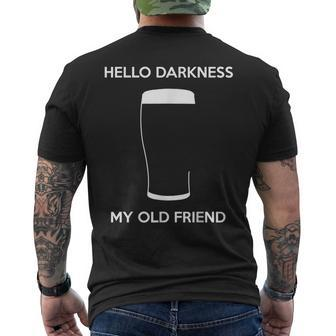 Hello Darkness My Old Friend Age Beer Stout Beer Lover Men's T-shirt Back Print | Mazezy
