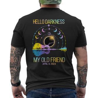 Hello Darkness My Old Friend April 08 Solar Eclipse Men's T-shirt Back Print - Monsterry AU