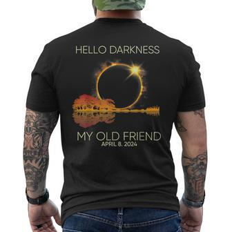 Hello Darkness My Old Friend April 08 Solar Eclipse Men's T-shirt Back Print | Mazezy