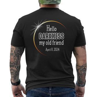 Hello Darkness My Old Friend April 8 2024 Eclipse Men's T-shirt Back Print | Mazezy