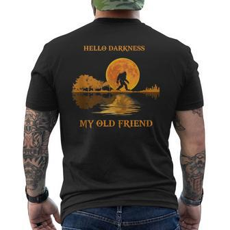 Hello Darkness My Old Friend Bigfoot Sasquatch Lovers Men's T-shirt Back Print - Monsterry