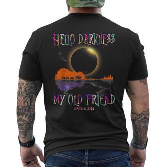 Hello Darkness My Old Friend Guitar Landscape April 08 2024 Men's T-shirt Back Print - Seseable