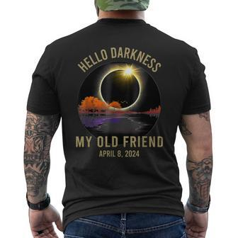 Hello Darkness My Old Friend Guitar Landscape Men's T-shirt Back Print | Mazezy