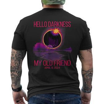 Hello Darkness My Old Friend Pink Solar Eclipse April Men's T-shirt Back Print - Seseable