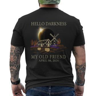 Hello Darkness My Old Friend Solar Eclipse 4 -8-2024 Farmer Men's T-shirt Back Print - Monsterry AU