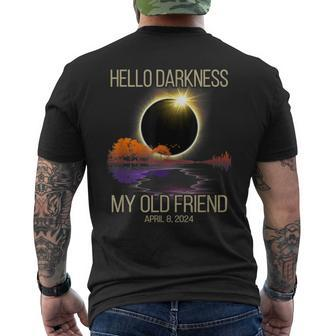 Hello Darkness My Old Friend Solar Eclipse April 08 2024 Men's T-shirt Back Print - Seseable