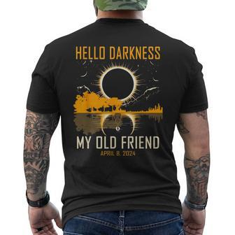Hello Darkness My Old Friend Solar Eclipse April 8 2024 Men's T-shirt Back Print | Mazezy UK