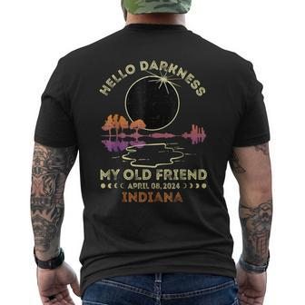 Hello Darkness My Old Friend Total Eclipse 2024 Indiana Men's T-shirt Back Print - Seseable