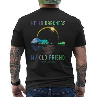 Hello Darkness My Old Friend Total Solar Eclipse Apr 8 2024 Men's T-shirt Back Print | Mazezy DE